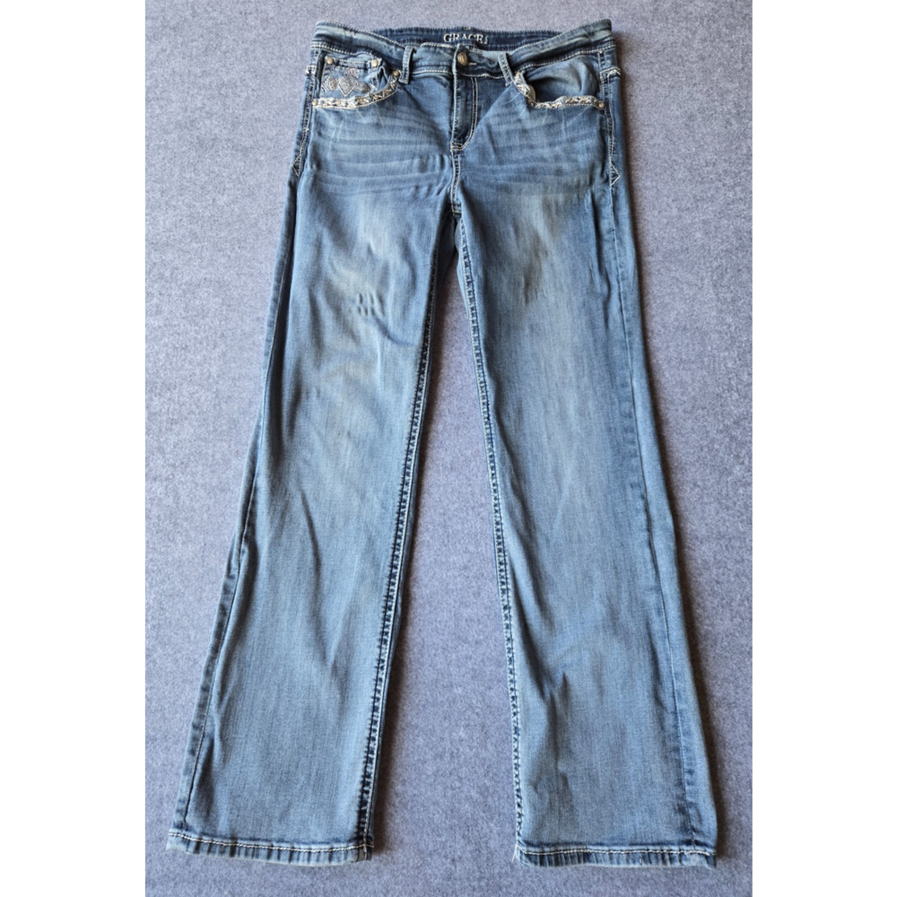 Grace In LA Jeans Women’s Jeans Size 18 Blue Boot Cut Embellished Western 34x30